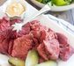 И конечно домашняя тушенка! кусочки говяжьей тушенки на тарелке